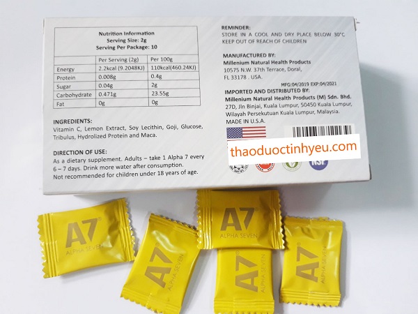 Kẹo Tăng Cường Sinh Lý A7 Alpha Seven 4 Kẹo ngậm a7 alpha seven có tác dụng gì? Giá bao nhiêu, Mua ở đâu