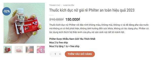Thuốc kích dục Sex Philter dùng có hiệu quả không, mua ở đâu